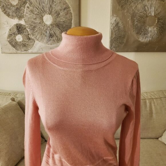 CAARA Pink Turtleneck Dress sz Large - Picture 3 of 12